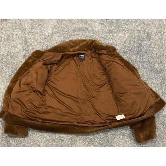 Faux Fur Brown Women’s Jacket SUPER SOFT Size Large Ci Sono - Picture 5 of 8